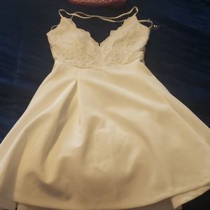 White skater dress